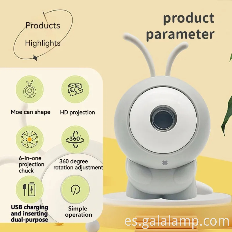Luz de proyector de galaxia alienígena recargable decorativa para ambiente de habitación
